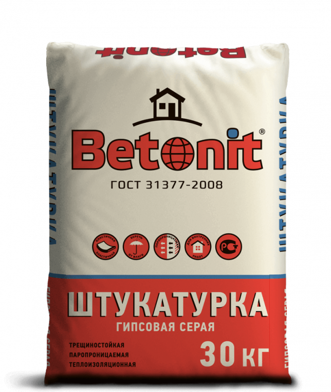 картинка Betonit Штукатурка гипсовая серая 30кг компании Таргет